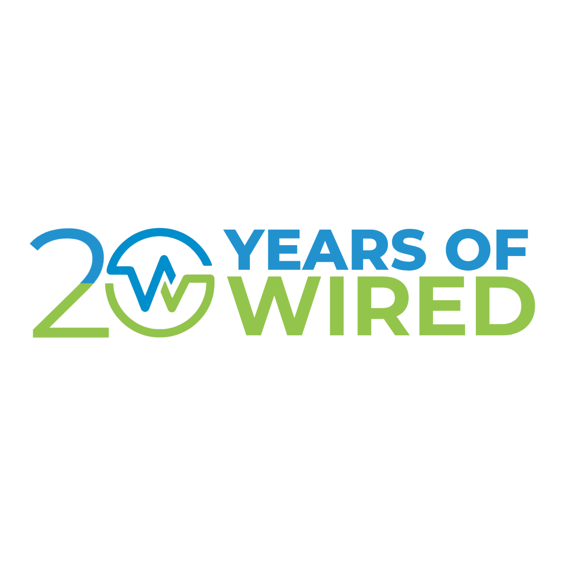 20 Year Logo Blue Green