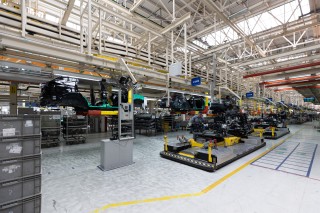 Automobile production line modern car assembly plant interior hightech factory manufacturing